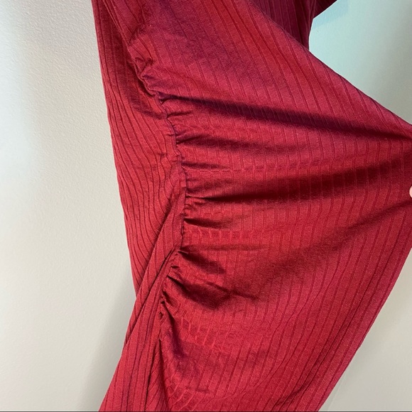 NWT BP ribbed Bodycon red dress with side cinch - Picture 3 of 4
